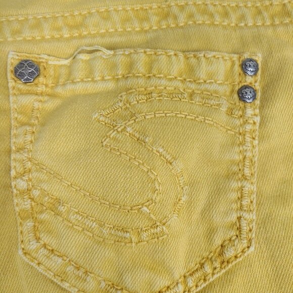 Women's Silver SUKI Skinny Jeans 26x31 Mustard Yellow - Picture 8 of 9